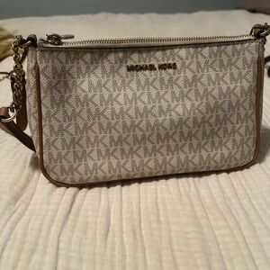 Michael Kors Monogram Cream Crossbody Bag